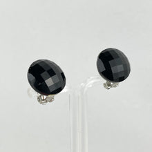 Load image into Gallery viewer, Vintage 1950's Faceted Black Glass Clip-on Earrings