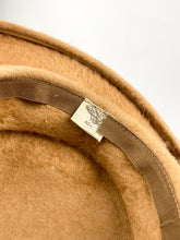 Load image into Gallery viewer, Original 1950s Milk Chocolate Brown Felt Platter Hat with Grosgrain Trim