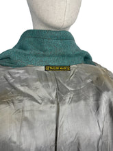 Load image into Gallery viewer, Original 1940’s CC41 True Volup Wartime Coat in Turquoise and Brown Tweed - Bust 44 46