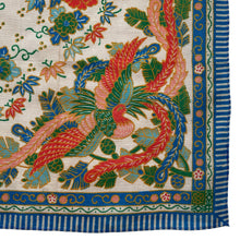 Load image into Gallery viewer, Original 1920's Pongee Silk Hankie with Floral Print and Bold Bird Design - Great Gift Idea