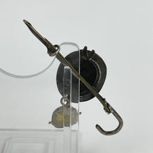 Load image into Gallery viewer, 1930s 1940s White Metal Tyrolean German Novelty Brooch with Walking Stick, Hat and Cow Bell