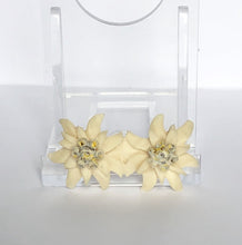Load image into Gallery viewer, Vintage Carved Double Edelweiss Tourist Brooch