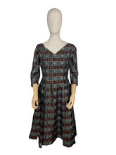 Load image into Gallery viewer, Original 1950's 1960's Bronze, Silver and Gold Cocktail Dress by A Lincoln Model - Bust 38"