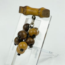 Load image into Gallery viewer, Original 1940's Wooden Dangling Cluster of Beads Brooch - Perfect for Autumn