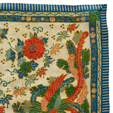 Load image into Gallery viewer, Original 1920's Pongee Silk Hankie with Floral Print and Bold Bird Design - Great Gift Idea