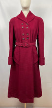 Load image into Gallery viewer, Original 1940s Double Breasted Burgundy Red Belted Coat by Barnett-Hutton - Bust 36 37 38