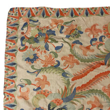 Load image into Gallery viewer, Original 1920's Pongee Silk Scarf with Birds and Floral Design - Beautiful Headscarf