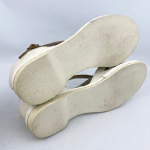 Load image into Gallery viewer, Original 1950’s Cream Leather Summer Sandals - UK 4