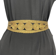 Load image into Gallery viewer, Exceptionally Beautiful Original 1930's Gold Lame Belt - Plaited with Swirls - Waist 29 30