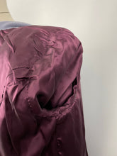 Load image into Gallery viewer, REPRODUCTION 1940s Blue Wool Coat with Burgundy Soutache Trim and Tie Belt - Bust 40 42