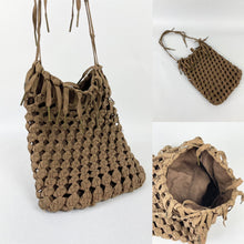 Load image into Gallery viewer, Original 1940s Make Do and Mend Homemade Bag Made from Shoe Laces