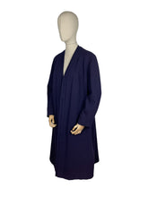 Load image into Gallery viewer, Original Volup 1950's Edge to Edge Dark Blue Wool Coat - Bust 42 44