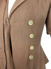 Load image into Gallery viewer, Original 1940's Warm Brown Linen Double Breasted Suit - Bust 36