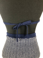 Load image into Gallery viewer, Original 1930s Navy and White Chevron Stripe Woollen Swimsuit - Bust 34 36