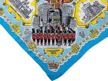 Load image into Gallery viewer, Original 1953 Queen Elizabeth II Coronation Commemorative Scarf with QEII Portrait in Centre.