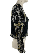 Load image into Gallery viewer, Original 1930's Black Chiffon and Silk Heavily Beaded Evening Jacket - Stunning Piece - Bust 32 33 34