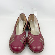 Load image into Gallery viewer, Original 1950’s Burgundy Leather Summer Sandals with Openwork Sides - UK 6 6.5