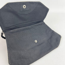 Load image into Gallery viewer, Original 1940's or 1950's Black Fabric Bag with Embroidered Roses and Flowers