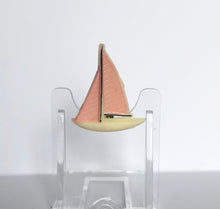 Load image into Gallery viewer, Vintage Early Plastic Pink and Cream Sailing Ship Brooch
