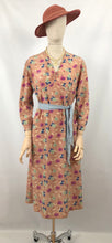 Load image into Gallery viewer, 1930s Rayon Floral Dress in Pastel Shades - Bust 36 38
