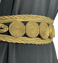 Load image into Gallery viewer, Exceptionally Beautiful Original 1930's Gold Lame Belt - Plaited with Swirls - Waist 29 30