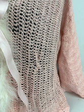 Load image into Gallery viewer, Original 1930s Crochet Bed Jacket with Marabou Feather Trim