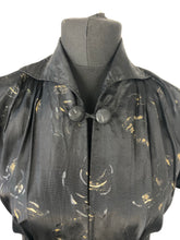 Load image into Gallery viewer, 1950s Black, Silver and Gold Silk Taffeta Dress - B36