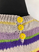 Load image into Gallery viewer, 1940s Reproduction Jumper In Colour Stripes - Bust 40 42 - Volup Knitwear