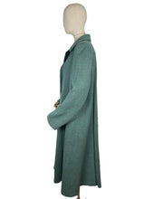 Load image into Gallery viewer, Original 1940’s CC41 True Volup Wartime Coat in Turquoise and Brown Tweed - Bust 44 46