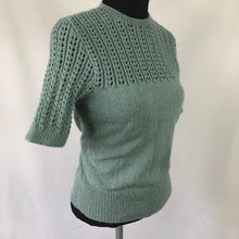Load image into Gallery viewer, Reproduction 1940s Lace Jumper in Lovat Green - B34 36