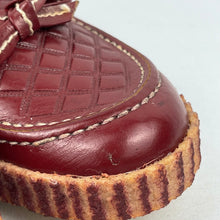 Load image into Gallery viewer, Original 1940's 1950's Ox Blood Red Leather Slip on Shoes with Bow Trim - UK 4.5 *