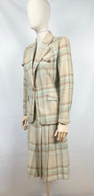 Load image into Gallery viewer, AS IS Original 1930s or 1940s Lightweight Wool Check Suit in Duck Egg, Mocha and Cream - Bust 34 35