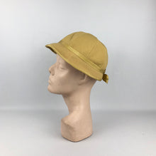 Load image into Gallery viewer, 1950s Wetherall Sports Hat in Soft Mustard - Charming Little Sports Hat
