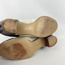 Load image into Gallery viewer, Original 1940's CC41 Navy Leather and Cream Suede Spectator Shoes for a Wide Fitting UK 7