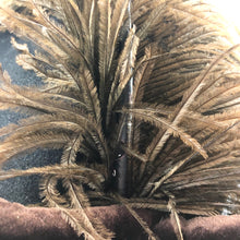 Load image into Gallery viewer, 1940s Felt Hat with Large Feather Trim and Brown Bow