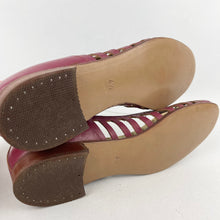 Load image into Gallery viewer, Original 1950’s Burgundy Leather Summer Sandals with Openwork Sides - UK 4 4.5 *