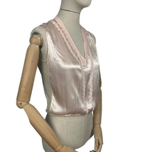 Load image into Gallery viewer, Original 1930's Pale Pink Satin Backed Crepe and Net Dickie Blouse - Bust 32 33 34