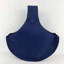Load image into Gallery viewer, Original 1930's 1940's Dark Blue Felt Handbag with Basket of Flowers Applique