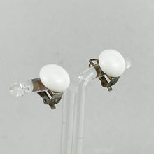 Load image into Gallery viewer, Vintage 1950's Smooth White Glass Clip-on Earrings