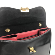 Load image into Gallery viewer, 1950s Black Vinyl Handbag With Matching Red Coin Purse