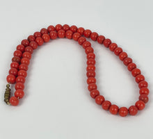 Load image into Gallery viewer, Original Vintage Necklace Duo - Coral Coloured Glass and Orange Plastic - Vintage Jewellery