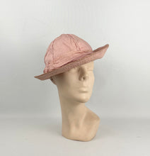 Load image into Gallery viewer, Original 1930s Pink Fabric Sun Hat with Seamed Brim - AS IS