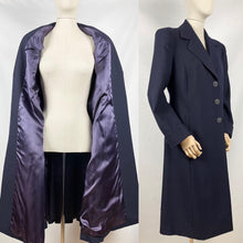 Load image into Gallery viewer, Original 1940s Blue Wool Coat with Fabulous Spiderweb Buttons - Bust 36 37 38