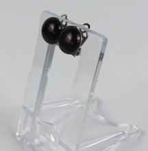 Load image into Gallery viewer, Vintage Warm Chocolate Brown Glass Clip On Earrings