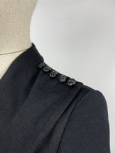 Load image into Gallery viewer, Original 1940s Black Wool Suit with Fabulous Button Detail - Bust 34 35 36