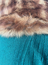 Load image into Gallery viewer, Exceptionally Beautiful Original 1930’s Ivy Green Textured Wool Coat with Genuine Fox Fur Collar - Bust 36 38
