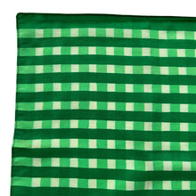 Load image into Gallery viewer, Original 1940's or 1950's Pure Silk Hankie in Two-tone Green Check - Neat Pocket Square - Great Gift Idea