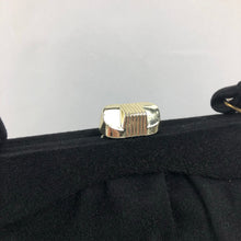 Load image into Gallery viewer, 1940s Large Black Bag Covered with Fabric