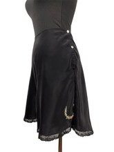 Load image into Gallery viewer, Original Duo of 1940's French Knickers - Black Rayon CC41 and Cream Satin with Lace Ruffle Trim - Waist 27 28