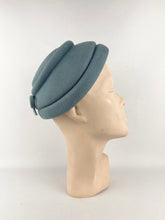 Load image into Gallery viewer, Original 1950s Duck Egg Blue Felt Hat by Jacoll - Such a Classic Shape *